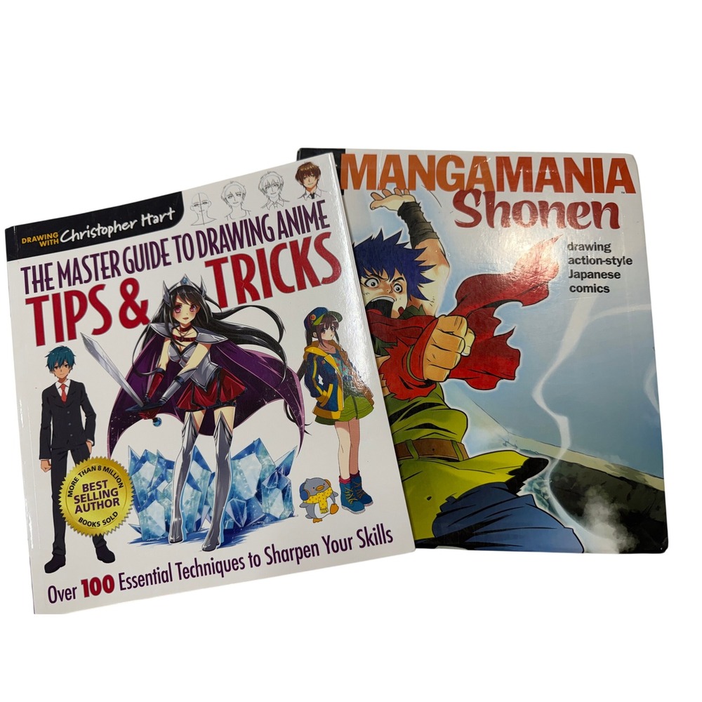 Christopher Hart Master Guide to Drawing Anime & MangaMania Shonen 2 Book Set